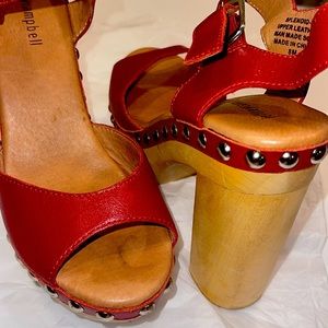 Red Leather platform Jeffrey Campbell